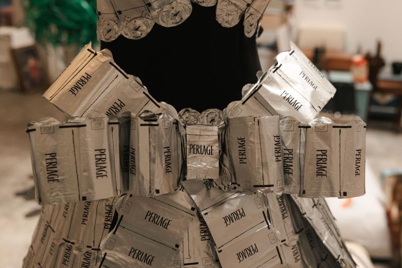 abito anna de realizzato con materiali perlage whinery 1